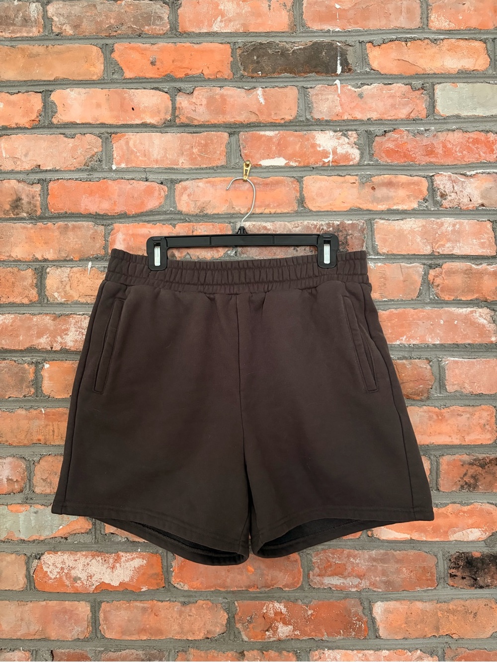 Women's Brown Athletic Pull-On Shorts with Elastic Waist
